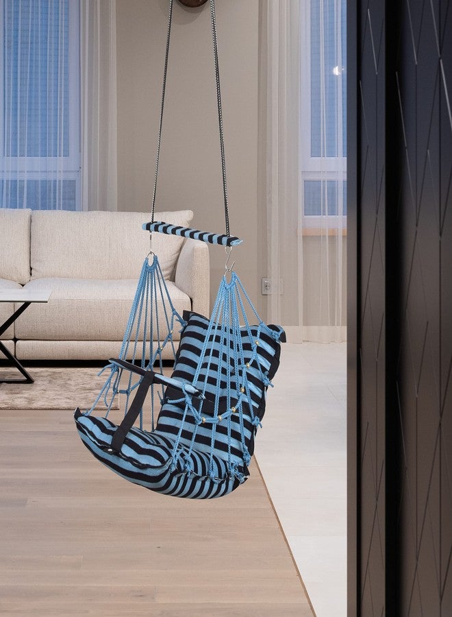 Windson Craft® Cotton Swing Chair for Kids Baby's Children Folding and Washable 1-5 Years with Safety Belt/Home, Garden Jhula for Babies |Swing for Kids| Cradle | (Blue) - Image 2