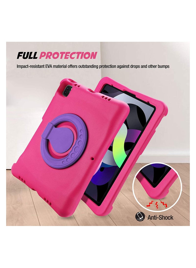 Procases Kids Case for iPad Air 5/4 (2022 2020)/iPad Pro 11 (2020 2018), Shockproof Rotate Handle Folding Stand Cover Kids Friendly Case for iPad Air 10.9" 4th/5th Gen/iPad Pro 11 -Magenta - Image 2