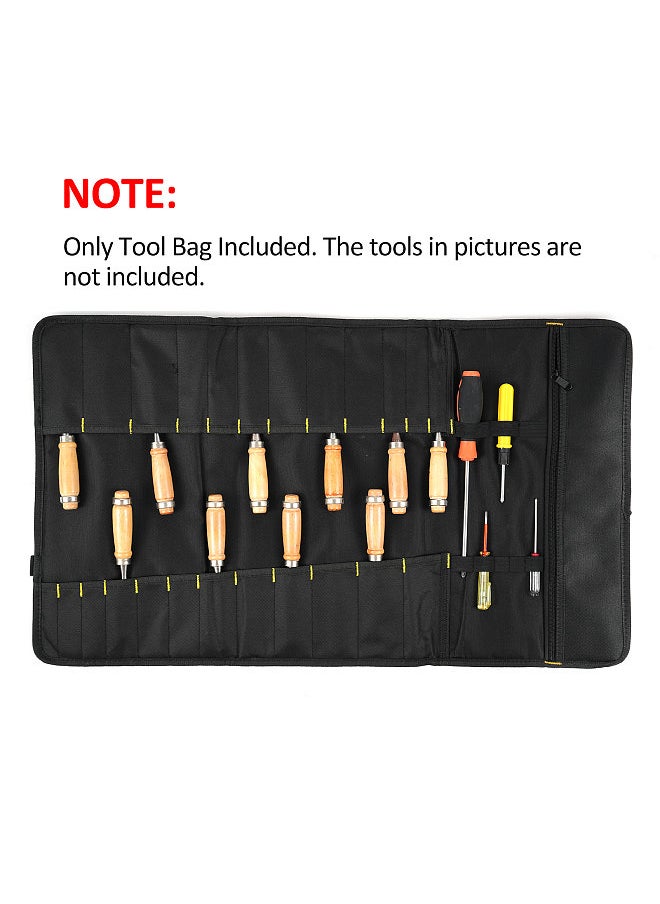 PENGGONG Portable Tool Roll Bag Tool Handheld Bag Multi Pockets Organizer Emergency Tool Kit for Maintenance Electrician Installer Woodworkers  - Image 4