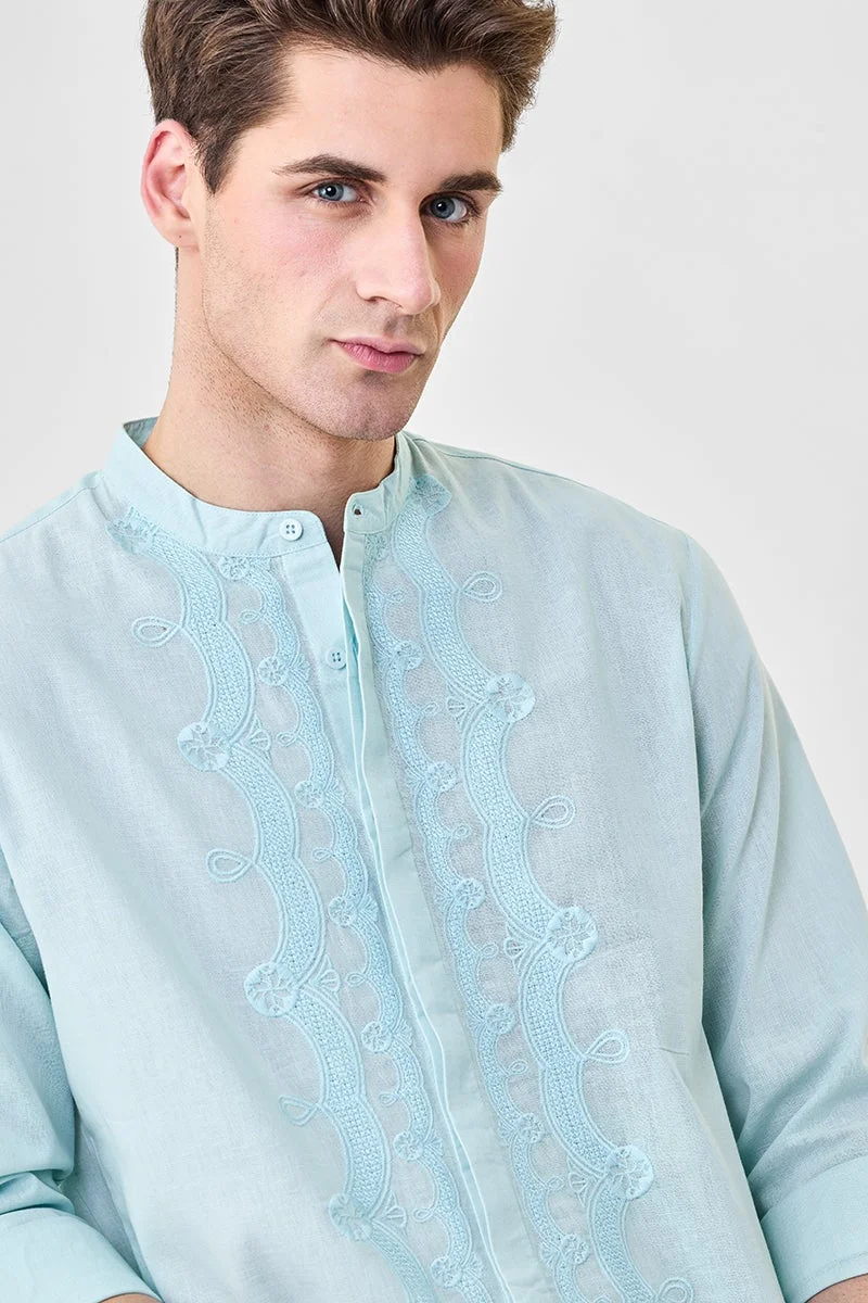 سنيتش قميص فاخر مطرز شفاف