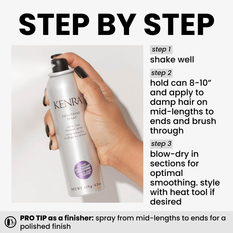 Kenra Professional Smoothing Spray | Ultra-Fine Blowout Spray | Heat Protectant | Provides Instant Smoothing For Fine To Medium Hair | Up to 3 Days of Frizz Control | Humidity Resistance | 4.2 oz. - Image 4