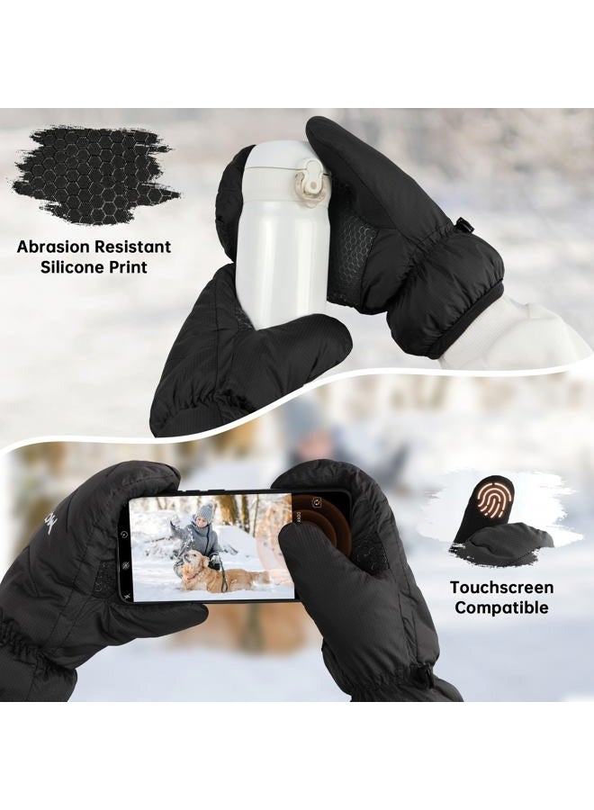 MCTi Women's Goose Down Mittens Waterproof Touch Screen Packable Ultra Light Snow Mitts - Image 4