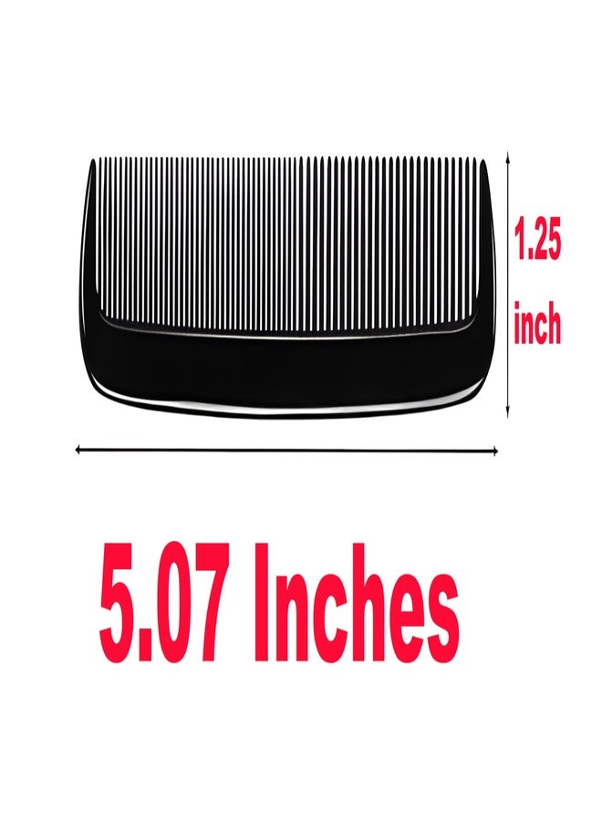 Bexter Pack of 7 Unbreakable Black Hair Combs - 5 Inch Dual-Bristle Styling Combs, Strong Flexible Comb Set for Men, Women & All Hair Types, Everyday Grooming & Salon Use - Image 3