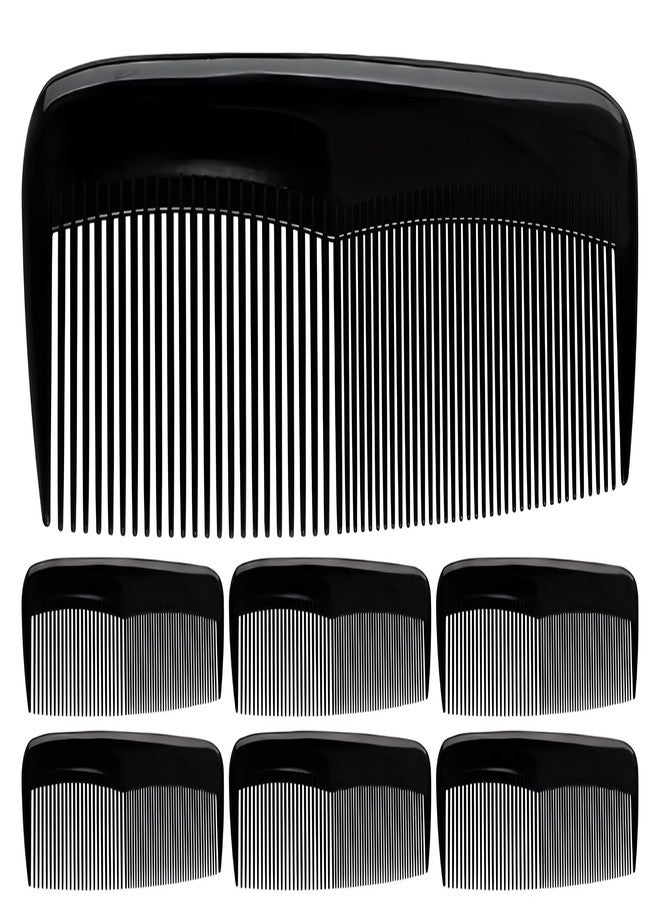 Bexter Pack of 7 Unbreakable Black Hair Combs - 5 Inch Dual-Bristle Styling Combs, Strong Flexible Comb Set for Men, Women & All Hair Types, Everyday Grooming & Salon Use - Image 1