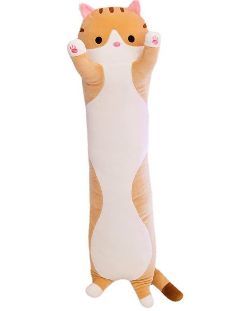 Long Cat Plush Body Pillow Kawaii Cat Stuffed Toy, Cute Soft Plush Animal Doll, Plushies Decorations for Video Game Fans, Kitten Plush Throw Pillow Doll Gift for Girlfriend & Kid  - Image 1