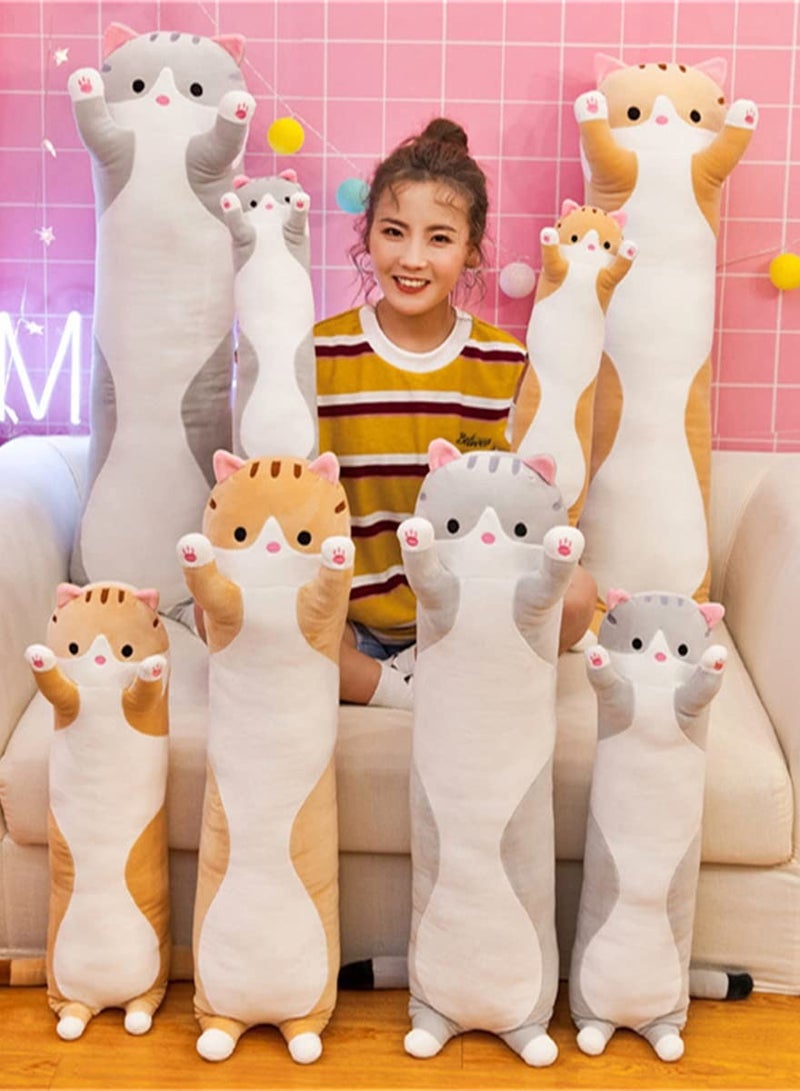 Long Cat Plush Body Pillow Kawaii Cat Stuffed Toy, Cute Soft Plush Animal Doll, Plushies Decorations for Video Game Fans, Kitten Plush Throw Pillow Doll Gift for Girlfriend & Kid  - Image 2