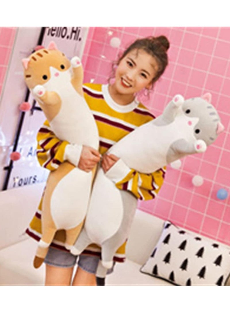 Long Cat Plush Body Pillow Kawaii Cat Stuffed Toy, Cute Soft Plush Animal Doll, Plushies Decorations for Video Game Fans, Kitten Plush Throw Pillow Doll Gift for Girlfriend & Kid  - Image 4