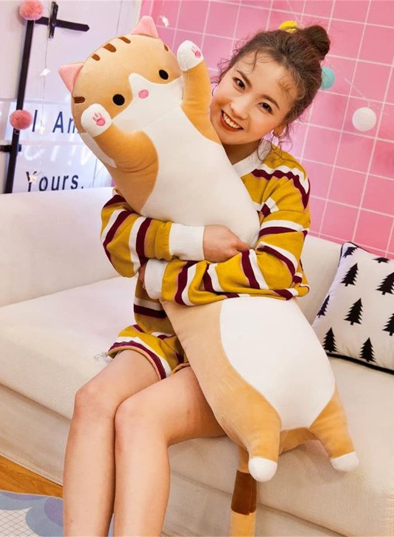Long Cat Plush Body Pillow Kawaii Cat Stuffed Toy, Cute Soft Plush Animal Doll, Plushies Decorations for Video Game Fans, Kitten Plush Throw Pillow Doll Gift for Girlfriend & Kid  - Image 5