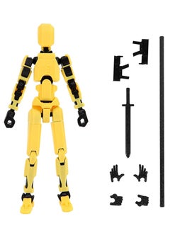Titan 13 Action Figure , Action Figure 3D Printed Multi-Jointed Movable, Lucky 13 Articulated Robot Dummy Action Figures, Suitable for adults and children , DIY decompression tool (Yellow)