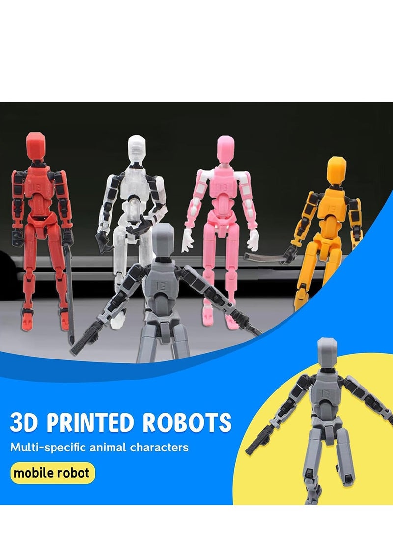 Furtey - Titan 13 Action Figure , Action Figure 3D Printed Multi-Jointed Movable, Lucky 13 Articulated Robot Dummy Action Figures, Suitable for adults and children , DIY decompression tool (Yellow) - Image 1
