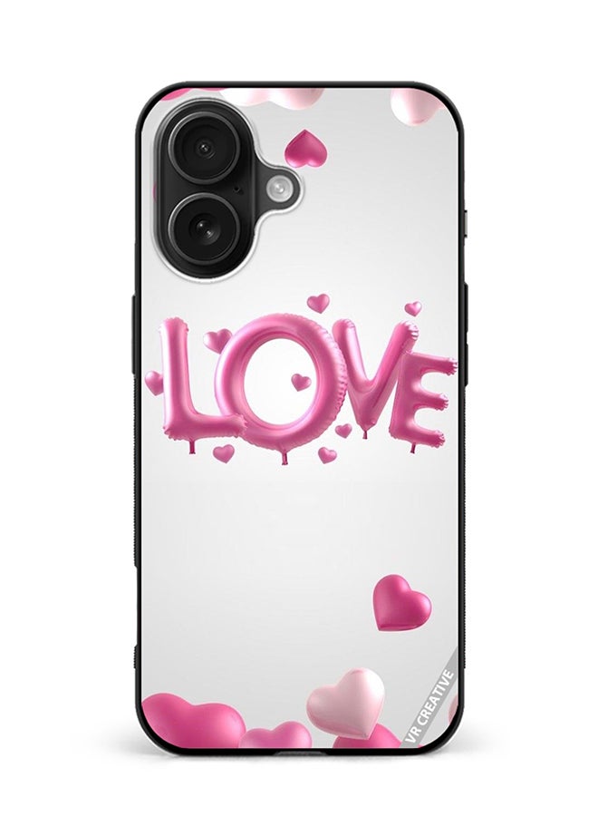 VR CREATIVE Protective Case Cover For Apple iPhone 16 Plus Love And Heart Balloons Design Multicolour