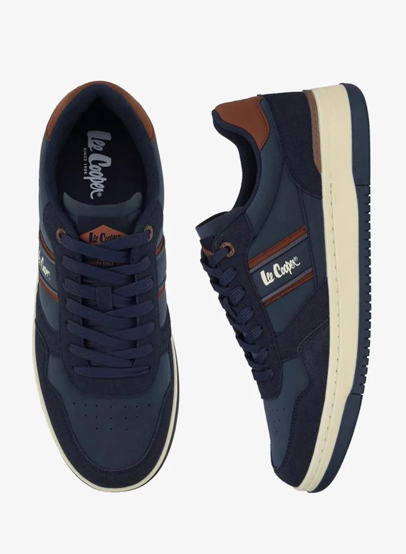 لي كوبر Men Logo Print Lace-Up Ankle Sneakers