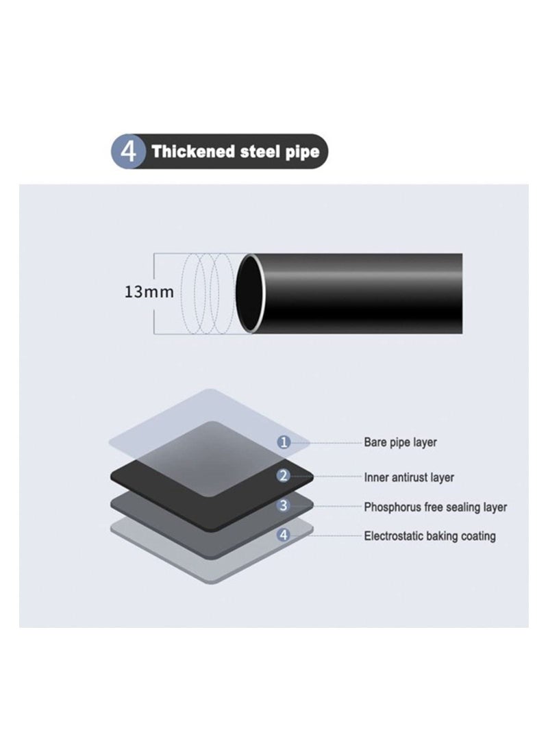 دي بلو رف معطف للمدخل متعدد الوظائف من 5 طبقات 3 في 1 مقعد أحذية شجرة القاعة مع حامل مظلة وقبعة مفاتيح أرفف تخزين مع 8 خطافات شماعات 5 منظم طبقة سفلية - Image 5