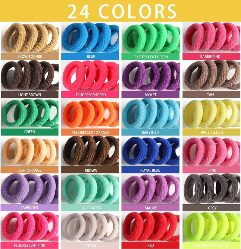 YGDZ 280 PCS Cotton 24 Colors Hair Ties Set with Organizer Box Seamless Soft Mini Elastics Ponytail Holders and Hair Accessories for Toddlers Girls Kids - Image 5