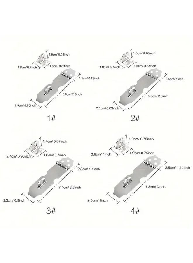 3pcs Stainless Steel Door Latch Lock Hasp 5 8cm 2 3 Inch Silver Tone - Image 3