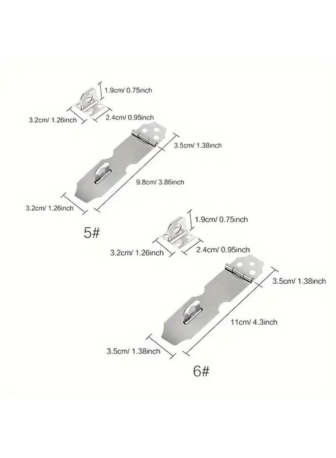 3pcs Stainless Steel Door Latch Lock Hasp 5 8cm 2 3 Inch Silver Tone - Image 4