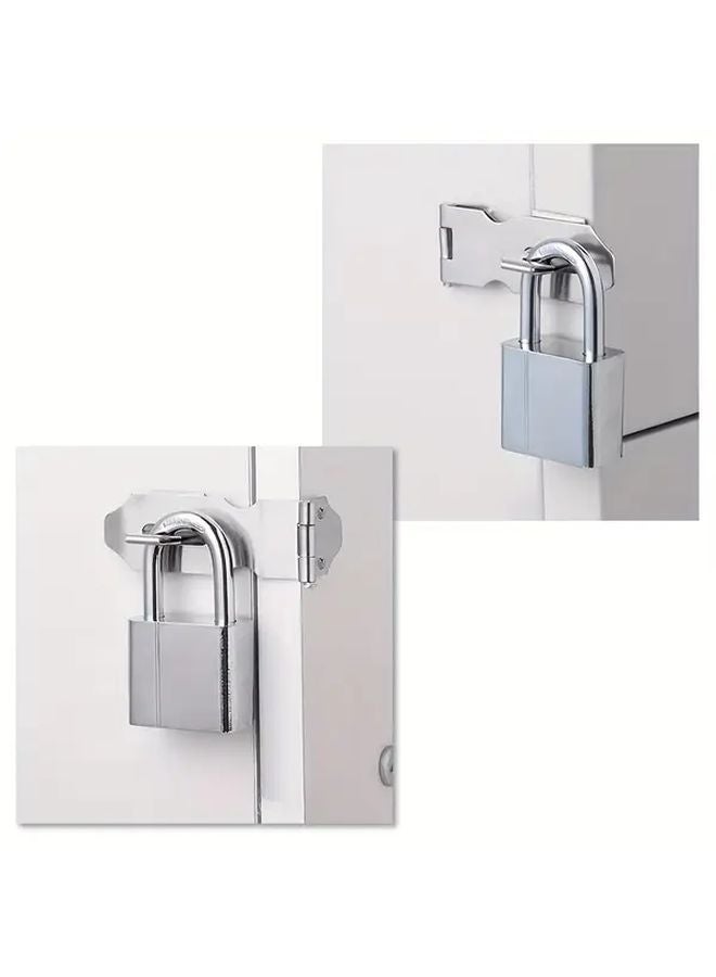 3pcs Stainless Steel Door Latch Lock Hasp 5 8cm 2 3 Inch Silver Tone - Image 5