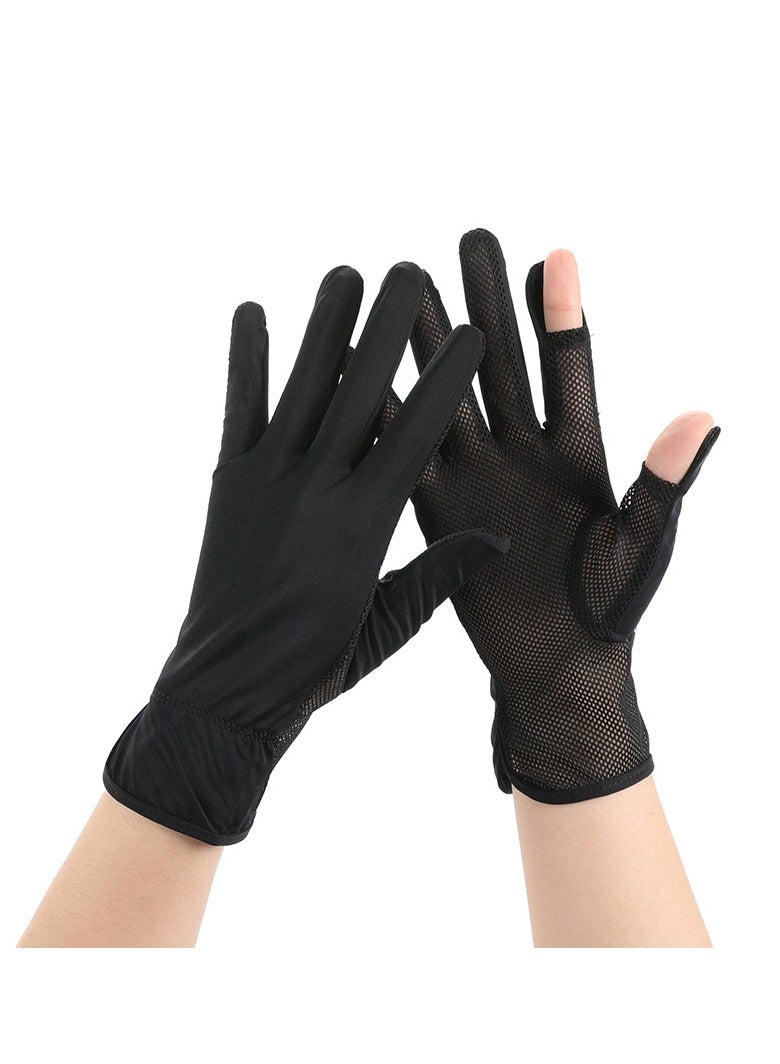 Women Summer UV Protection Gloves Openable Finger Sunblock Driving Gloves Touchscreen Mittens - Image 1