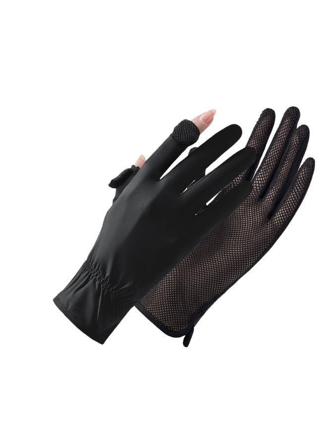 Women Summer UV Protection Gloves Openable Finger Sunblock Driving Gloves Touchscreen Mittens - Image 3