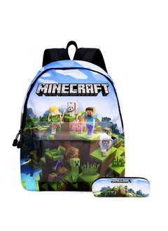 General My world Minecraft primary and secondary school students schoolbag children's backpack cartoon animation backpack pencil bag  - Image 1