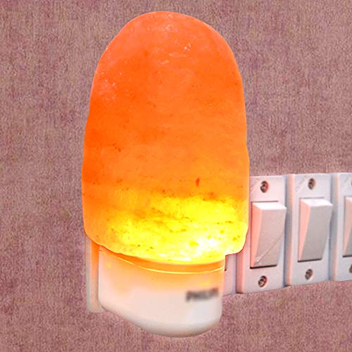 Crystu Natural Himalayan Rock Salt Night Light Lamp | Decorative Wall Plug in Lamp Warm Orange Glow (Orange, 1 Pc) - Image 2