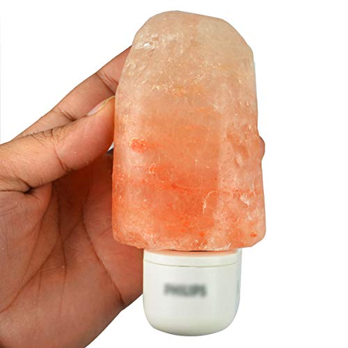 Crystu Natural Himalayan Rock Salt Night Light Lamp | Decorative Wall Plug in Lamp Warm Orange Glow (Orange, 1 Pc) - Image 3