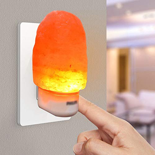 Crystu Natural Himalayan Rock Salt Night Light Lamp | Decorative Wall Plug in Lamp Warm Orange Glow (Orange, 1 Pc) - Image 4