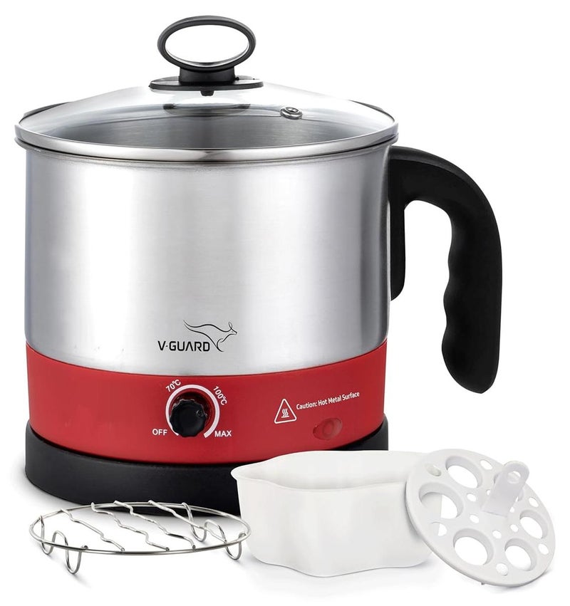 Vguard VKM12 1.2 Litre Multipurpose Electric Kettle| 600 W|Kettle for Boiling Milk, Tea, Coffee, Cooking Eggs|360° Rotating Base,Auto Cut-off,Overheat & Dry Boil Protection|1 Year Coverage by - Image 1