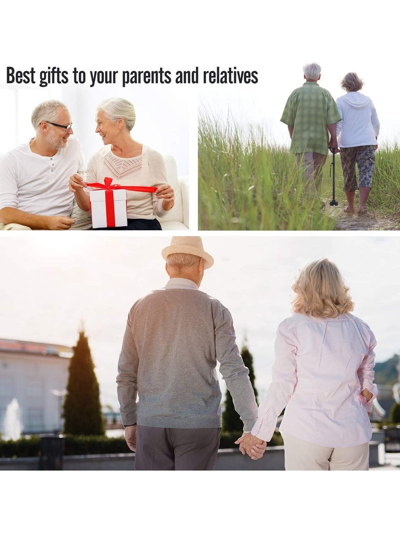 YOMYM Adjustable Folding Cane Adjustable Folding Cane with LED Light for Old Man and Women Black - Image 4