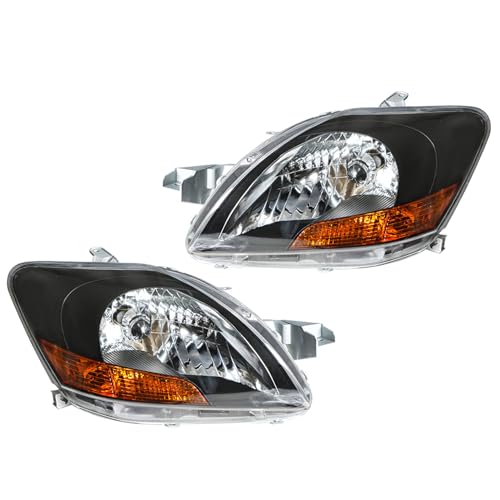 Silscvtt Driver and Passenger Side Replacement for Toyota Yaris 2007-2011 Black Housing Reflector 8117052740 8113052750 Headlights Assembly - Image 2