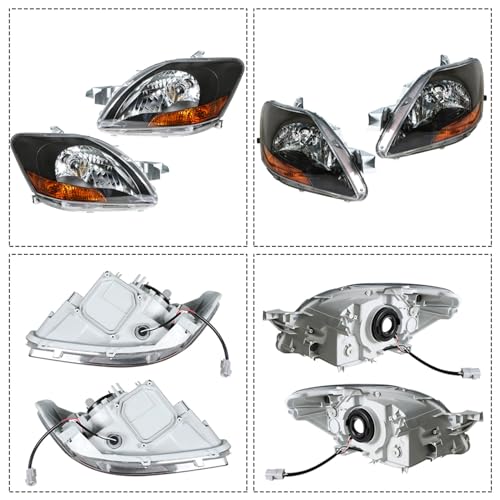 Silscvtt Driver and Passenger Side Replacement for Toyota Yaris 2007-2011 Black Housing Reflector 8117052740 8113052750 Headlights Assembly - Image 5