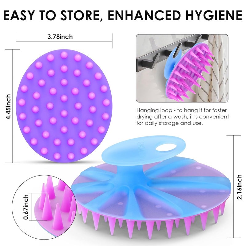 Innerneed Magnetic Silicone Scalp Scrubber for Hair Washing – Soft Thick Bristles, Palm-Sized Shampoo Brush for Wet or Dry Scalp Massage, Improves Circulation & Scalp Health (semi-Transparent Purple) - Image 3