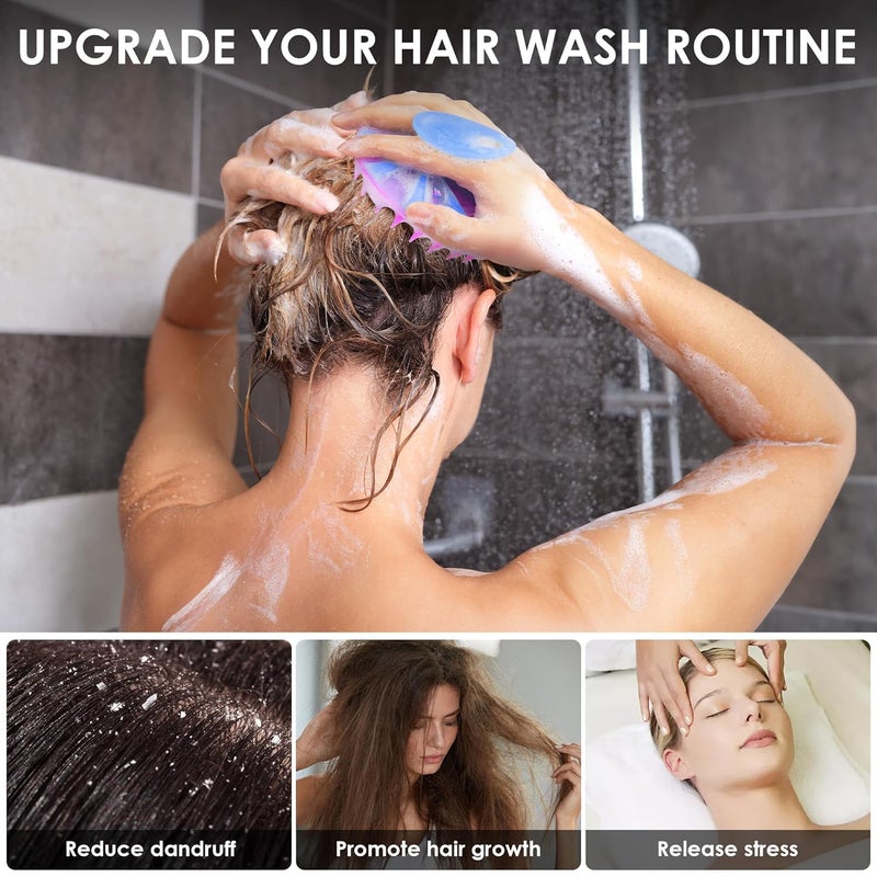 Innerneed Magnetic Silicone Scalp Scrubber for Hair Washing – Soft Thick Bristles, Palm-Sized Shampoo Brush for Wet or Dry Scalp Massage, Improves Circulation & Scalp Health (semi-Transparent Purple) - Image 5