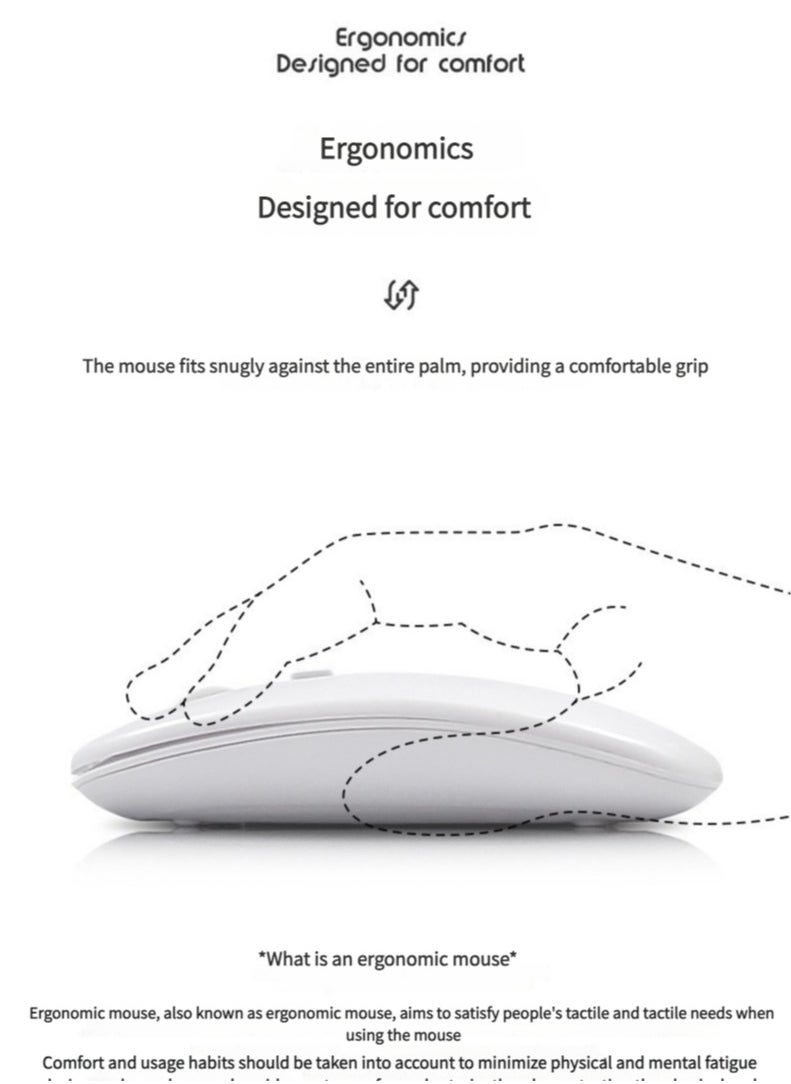 Generic 【Rechargeable Bluetooth Keyboard And Mouse Combo】Ultra-Slim And Portable Wireless Mouse And Keyboard Combo, Compatible With Windows/Mac/Android 10.0 And Above/Ios13 And Above, Unlimited Models And Brands, Suitable For Tablets, Mobile Phones, Iphone, Ipad Pro, Air Mini, Ipad Os Ergonomic Design Black  - Image 3