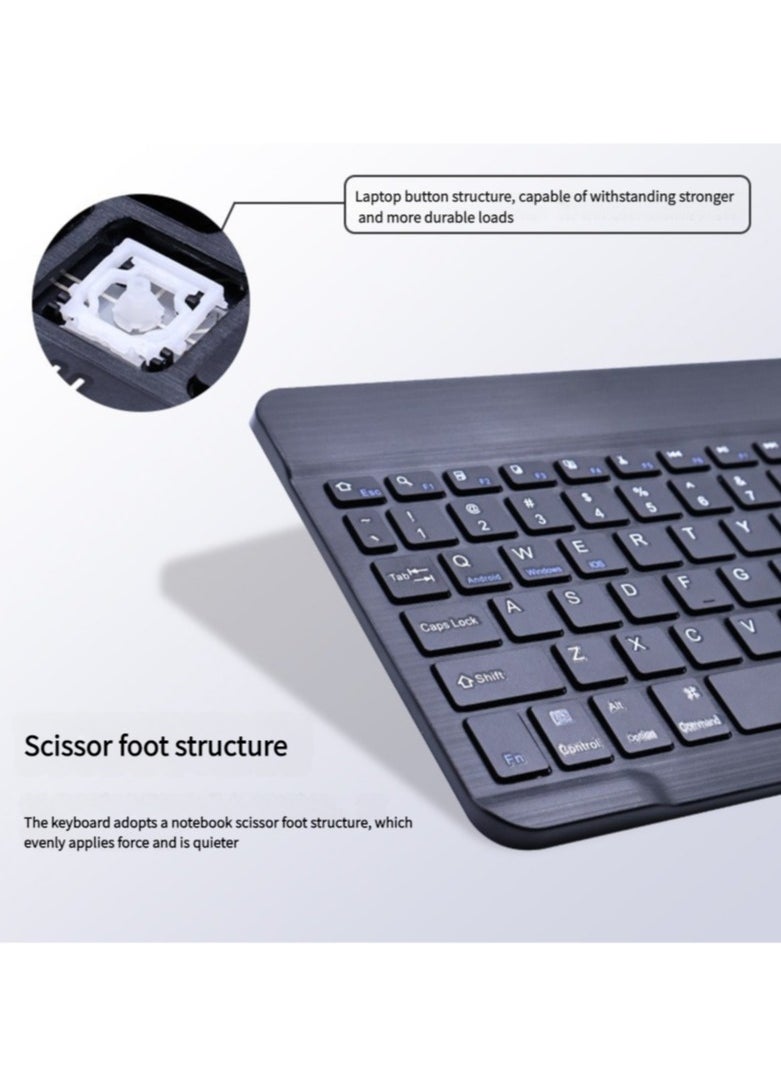 Generic 【Rechargeable Bluetooth Keyboard And Mouse Combo】Ultra-Slim And Portable Wireless Mouse And Keyboard Combo, Compatible With Windows/Mac/Android 10.0 And Above/Ios13 And Above, Unlimited Models And Brands, Suitable For Tablets, Mobile Phones, Iphone, Ipad Pro, Air Mini, Ipad Os Ergonomic Design Black  - Image 4
