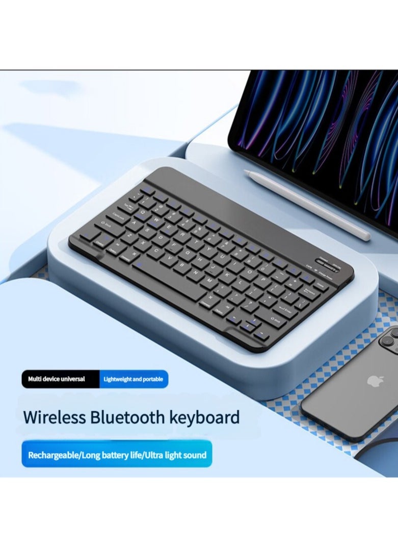 【Rechargeable Bluetooth Keyboard And Mouse Combo】Ultra-Slim And Portable Wireless Mouse And Keyboard Combo, Compatible With Windows/Mac/Android 10.0 And Above/Ios13 And Above, Unlimited Models And Brands, Suitable For Tablets, Mobile Phones, Iphone, Ipad Pro, Air Mini, Ipad Os Ergonomic Design Black