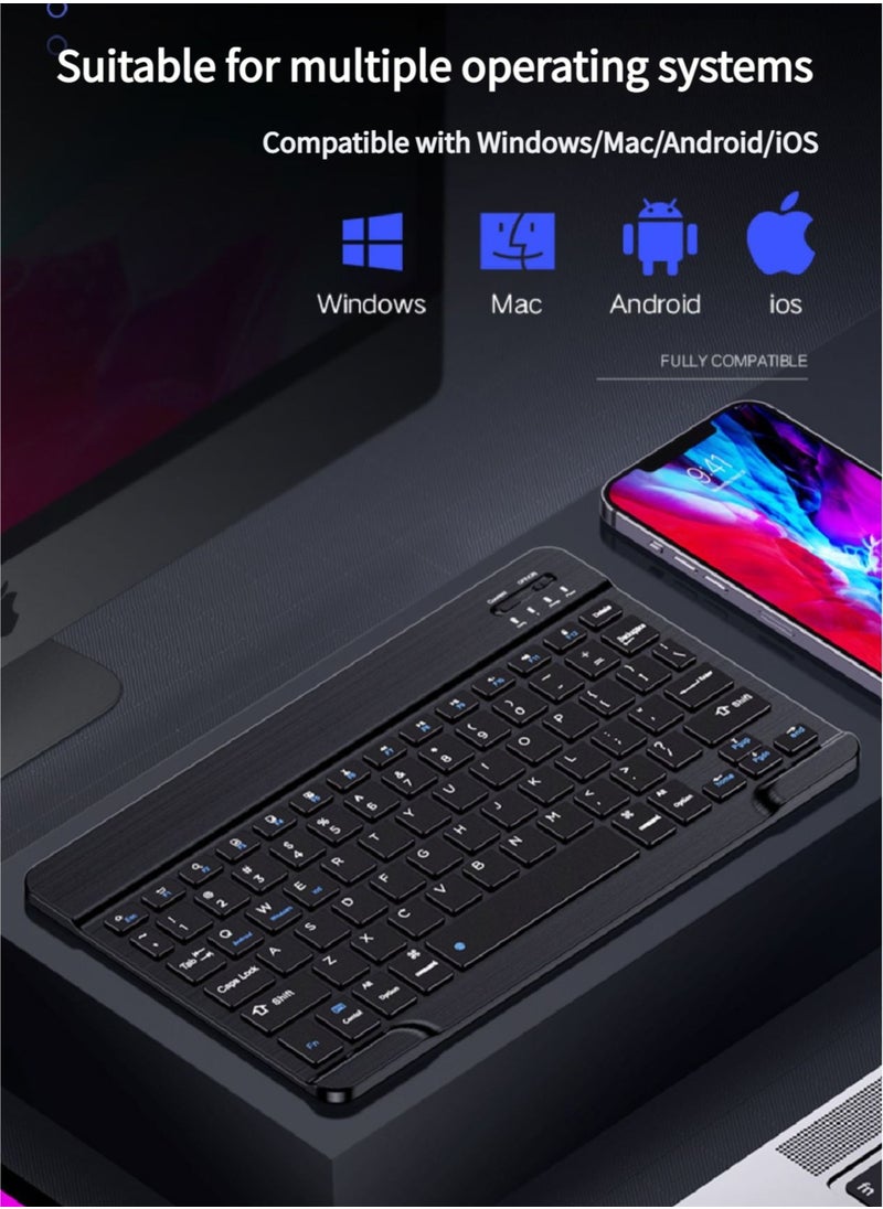【Rechargeable Bluetooth Keyboard And Mouse Combo】Ultra-Slim And Portable Wireless Mouse And Keyboard Combo, Compatible With Windows/Mac/Android 10.0 And Above/Ios13 And Above, Unlimited Models And Brands, Suitable For Tablets, Mobile Phones, Iphone, Ipad Pro, Air Mini, Ipad Os Ergonomic Design Black