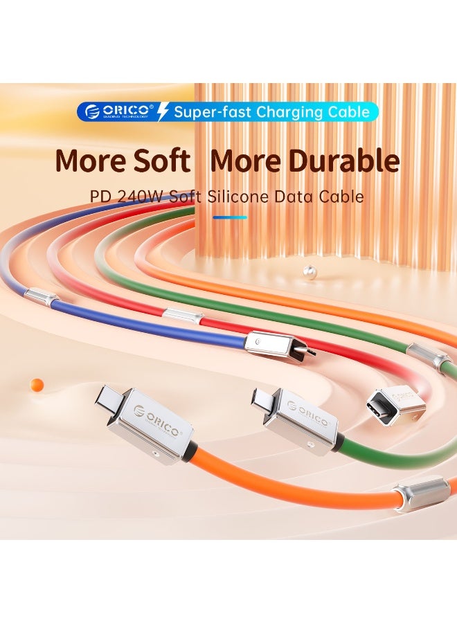 Orico 240W full-function Type-C data cable, dual-head mobile phone charging cable, 8K high-definition screen projection, 40Gbps transmission for lPhone 15/15 Pro/15 Plus/15 Pro Max, MacBook Pro, Samsung Galaxy S22/S10, Pixel, LG - Image 3