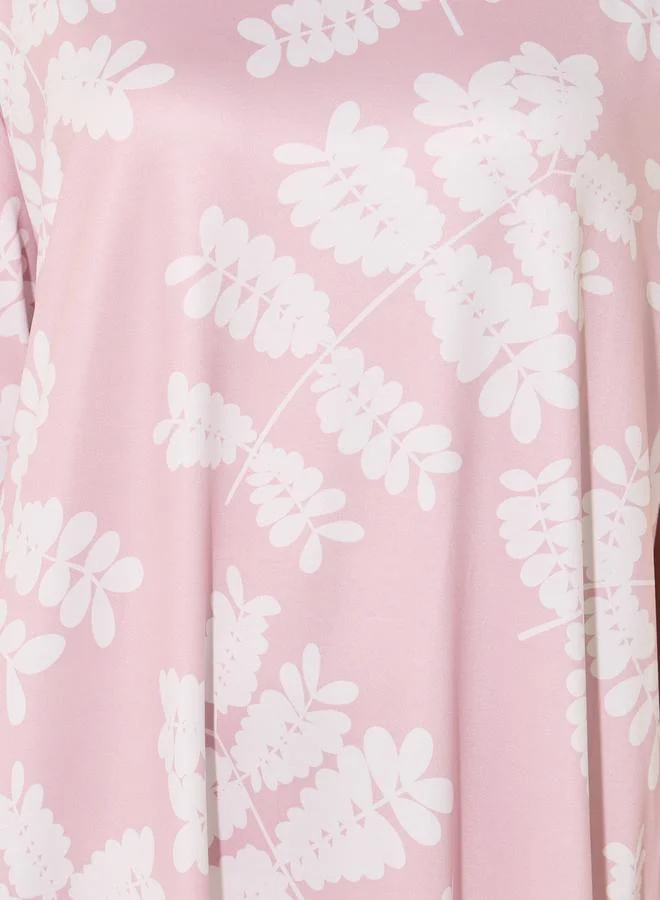 Take Two All-Over Print Round Neck Nightshirt by Styli