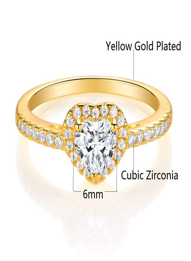 MDFUN Luxurious Gold Plated Cubic Zirconia Infinity Love Solitaire Promise Eternity Ring (gold-plated-brass, 8) - Image 2