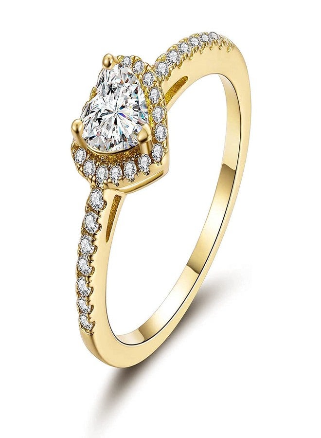 MDFUN Luxurious Gold Plated Cubic Zirconia Infinity Love Solitaire Promise Eternity Ring (gold-plated-brass, 8) - Image 1