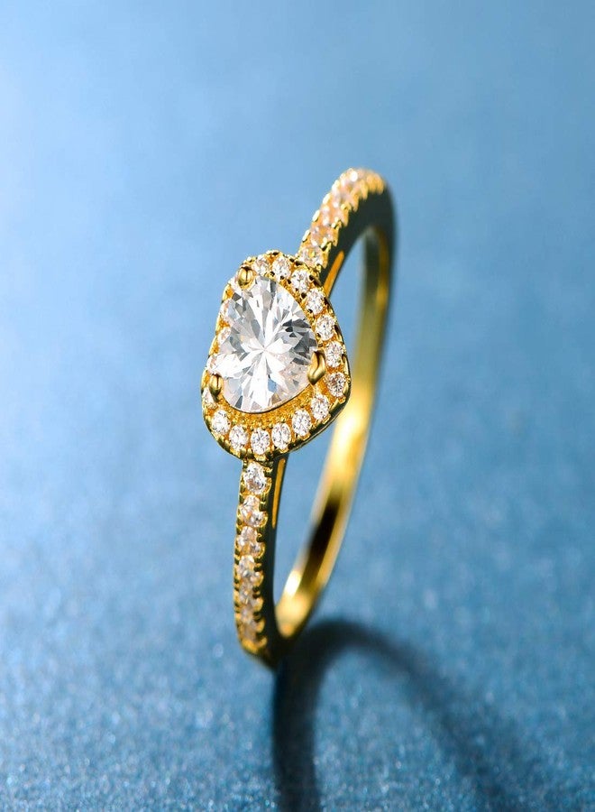 MDFUN Luxurious Gold Plated Cubic Zirconia Infinity Love Solitaire Promise Eternity Ring (gold-plated-brass, 8) - Image 4
