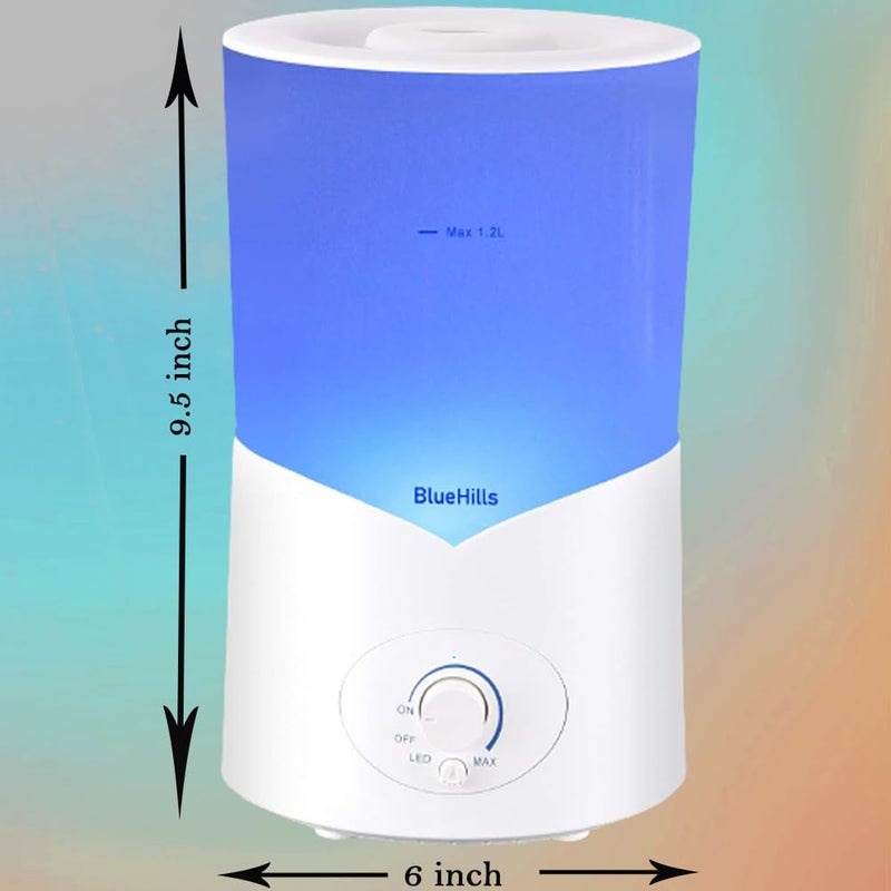 BlueHills Large 1000 ML XL Essential Oil Diffuser White Aromatherapy Humidifier 1 Liter Capacity for Big Living Area Baby Room Home Long Run Huge Coverage Area High Mist Large Size 1L A1 - Image 3