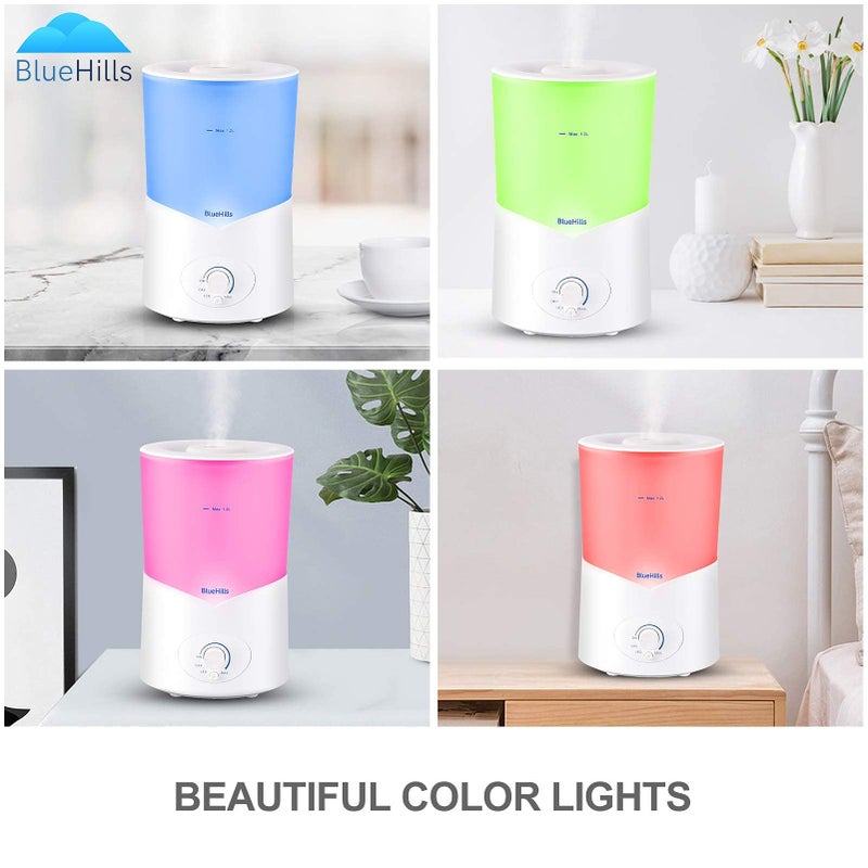 BlueHills Large 1000 ML XL Essential Oil Diffuser White Aromatherapy Humidifier 1 Liter Capacity for Big Living Area Baby Room Home Long Run Huge Coverage Area High Mist Large Size 1L A1 - Image 2