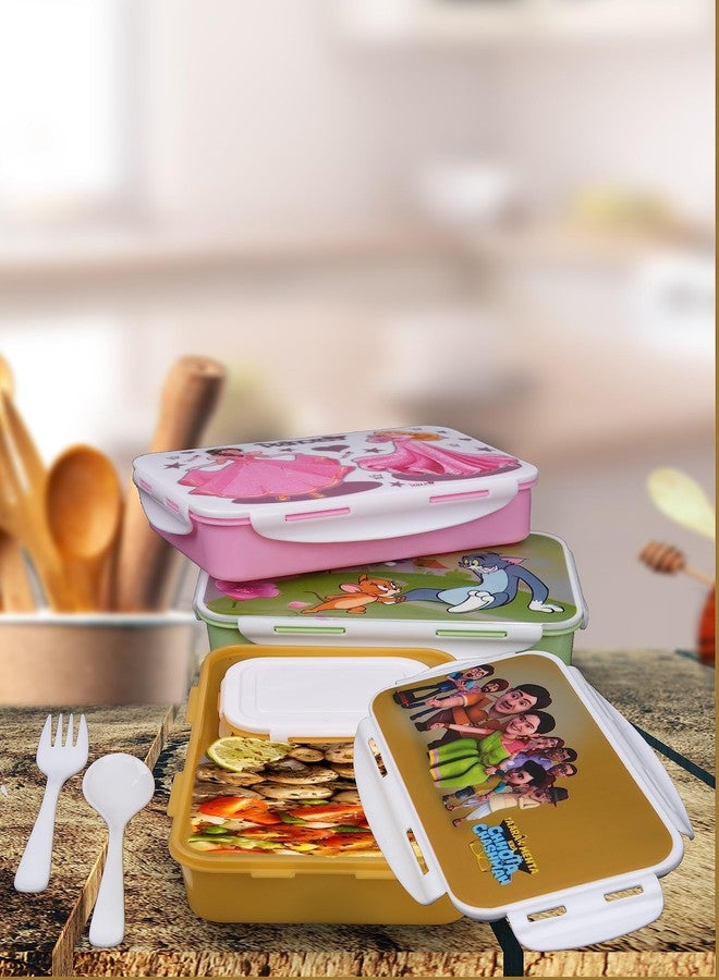 OMORTEX Cartoon Special Lunch Box with Small Container and Spoon Fork Kids Compartment Tiffin Box for School Travel Daily Meal Storage Food Container Multicolor Pack of 1 - Image 5