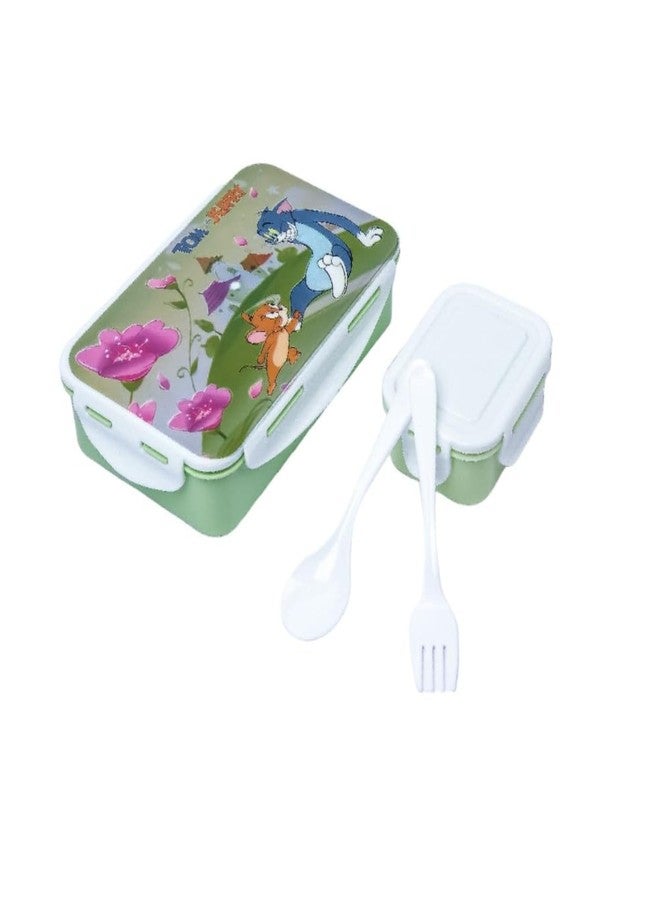 OMORTEX Cartoon Special Lunch Box with Small Container and Spoon Fork Kids Compartment Tiffin Box for School Travel Daily Meal Storage Food Container Multicolor Pack of 1 - Image 1