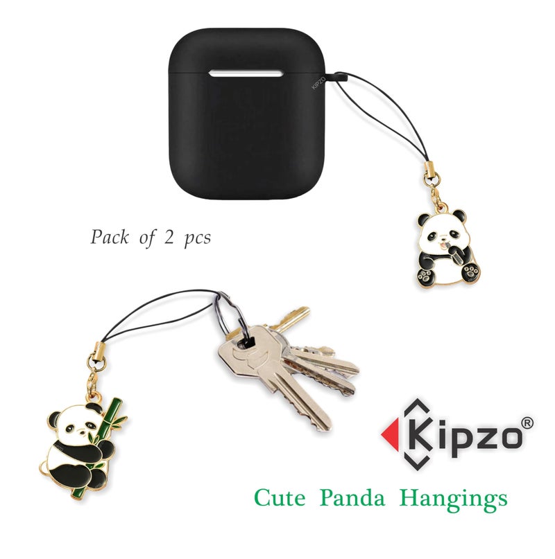 KIPZO® Pack of 2 Cut Out panda pendant phone charms aesthetic for girls boys women backpack hanging keychain key ring gold accessories necklace bracelet lobster clasp thread Ornament decor Smart combo - Image 2