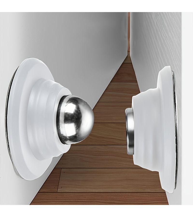 Anti Collision Door Stopper 2 Sets Black And White No Drill Short - Image 1
