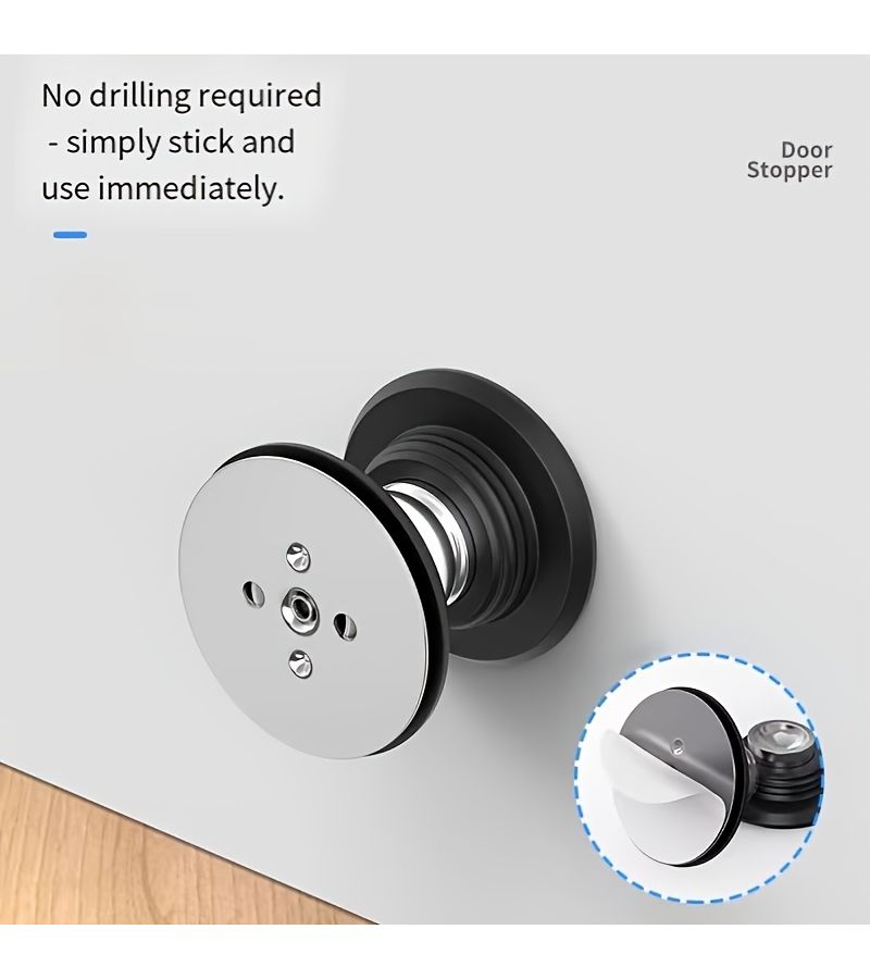 Anti Collision Door Stopper 2 Sets Black And White No Drill Short - Image 5