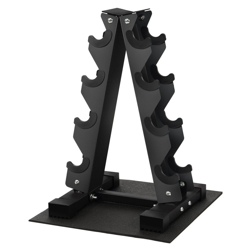 Fitvids 4 Tier AFrame Dumbbell Rack Stand Only with AntiSlip Pads Compact Weight Set Storage Holder for Home Gym Space Saver - Image 2